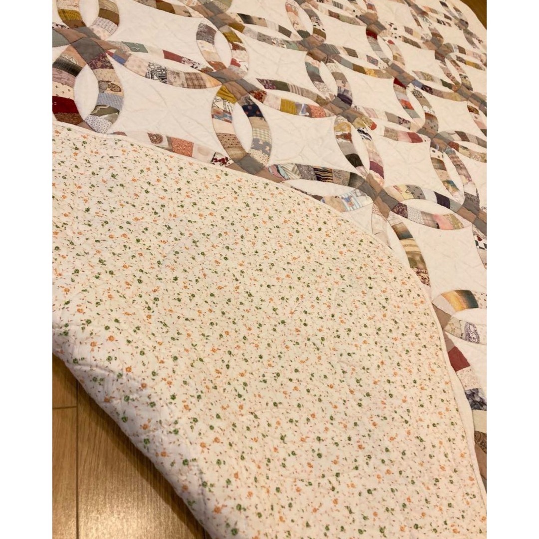 パッチワークキルト 布団カバー ダブルウエディングリング ハンドメイド パッチワークキルト 布団カバー ダブルウエディングリング ハンドメイド