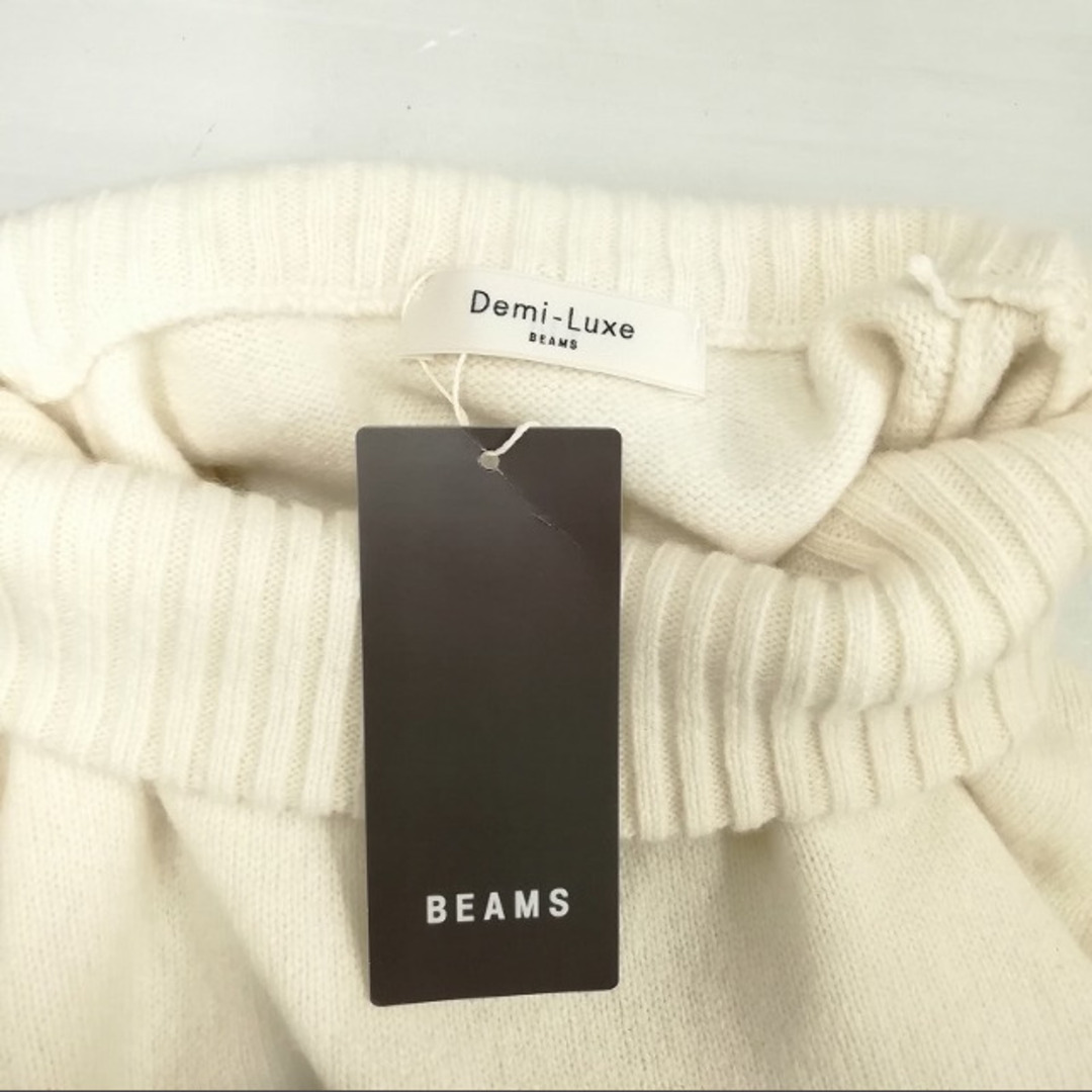 Demi-Luxe BEAMS(デミルクスビームス)の美品 ウール カシミヤ シルク ニット タートルネック フリー ホワイト レディースのトップス(ニット/セーター)の商品写真