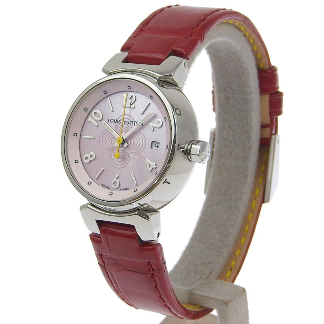 LOUIS VUITTON(ルイヴィトン)のルイヴィトン LOUIS VUITTON タンブール レディース クォーツ 腕時計 SS/革 ピンク文字盤 Q1216 中古 新入荷 LV1420 レディースのファッション小物(腕時計)の商品写真