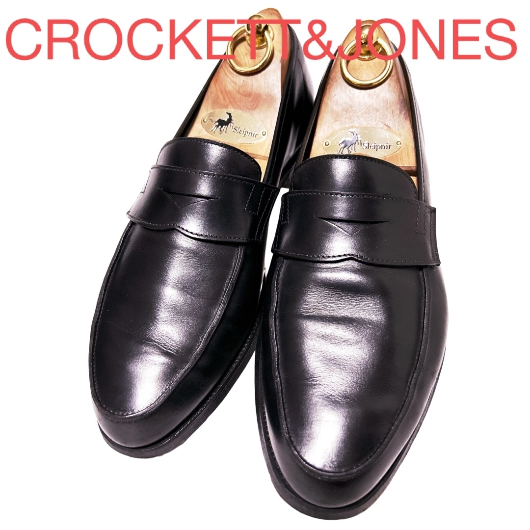 Crockett&Jones(クロケットアンドジョーンズ)の313.CROCKETT&JONES ペニーローファー ブラック 6.5E メンズの靴/シューズ(スリッポン/モカシン)の商品写真