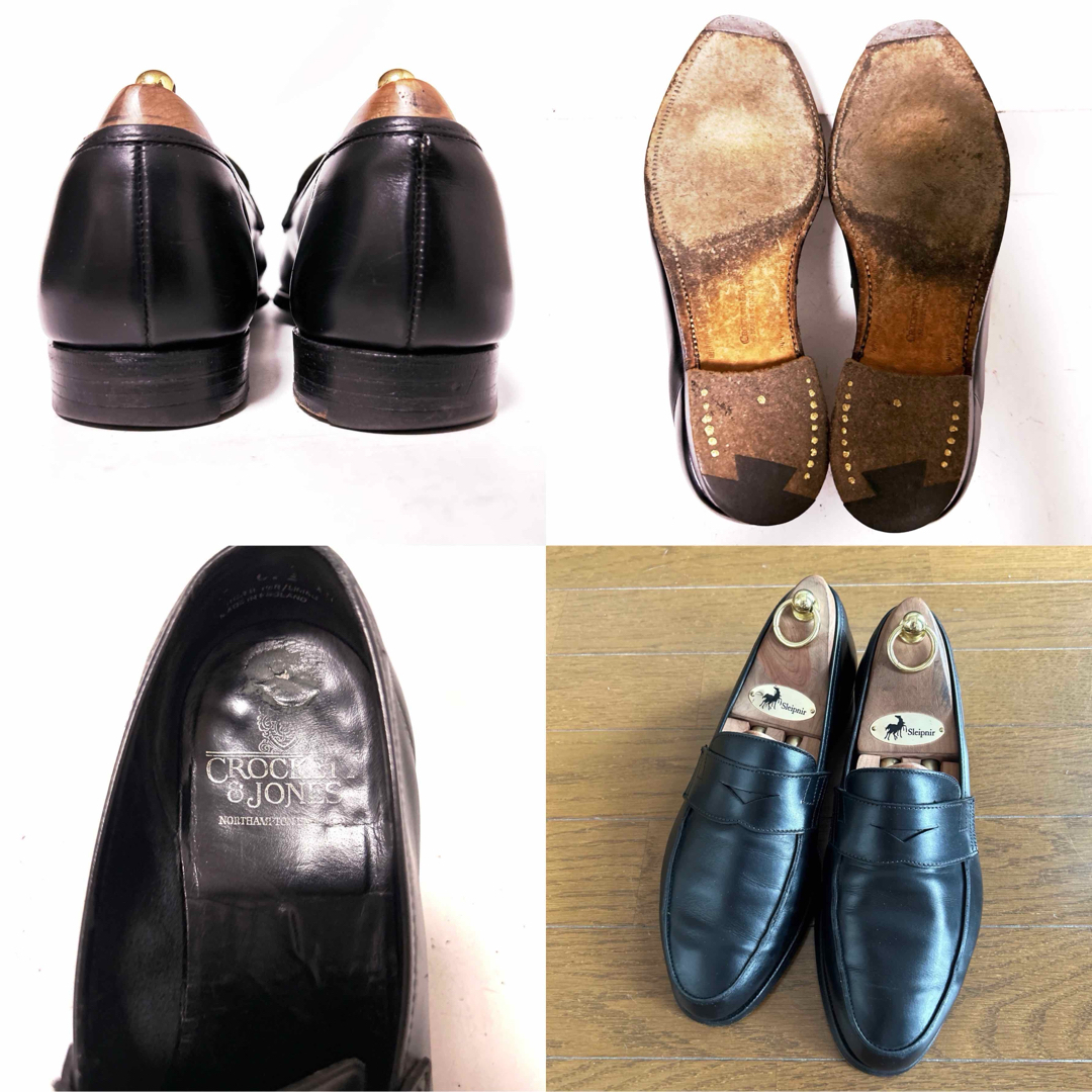 Crockett&Jones(クロケットアンドジョーンズ)の313.CROCKETT&JONES ペニーローファー ブラック 6.5E メンズの靴/シューズ(スリッポン/モカシン)の商品写真