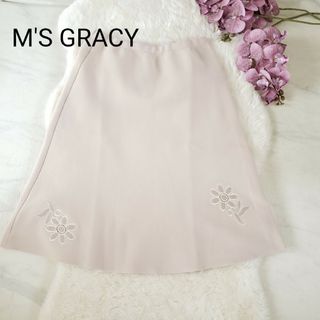 M'S GRACY - M'S GRACY お花の刺繍フレアースカート 38サイズ