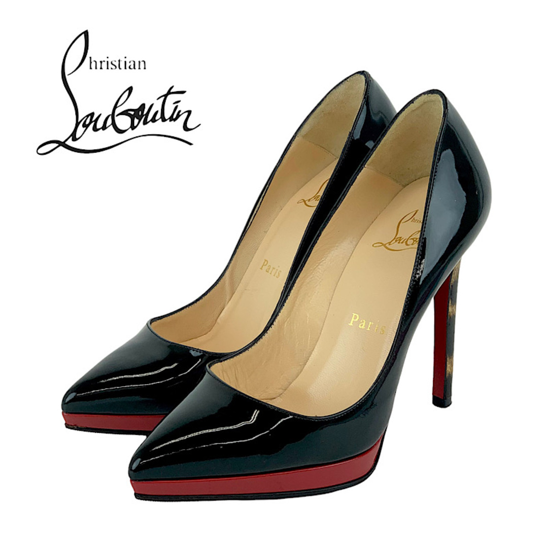 Christian Louboutin(クリスチャンルブタン)のクリスチャンルブタン Christian Louboutin パンプス 靴 シューズ パテント ブラック レオパード パーティーシューズ レディースの靴/シューズ(ハイヒール/パンプス)の商品写真