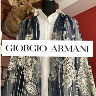 ジョルジオアルマーニ(Giorgio Armani)のジョルジオアルマーニ　スカーフ　ペーズリー　ブランド　ストール　ユニセックス(バンダナ/スカーフ)