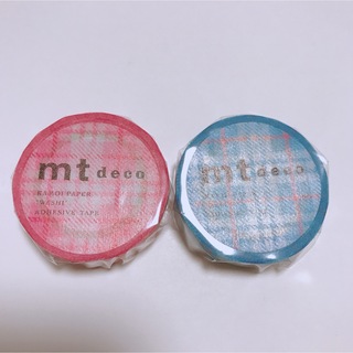 mt - mt  マスキングテープ  チェック・ライト  ピンク ＆ ブルー