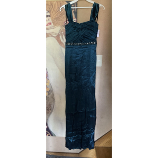 タダシショウジ(TADASHI SHOJI)の新品 USAロングドレス  ZA DARK GREEN  S(ロングワンピース/マキシワンピース)