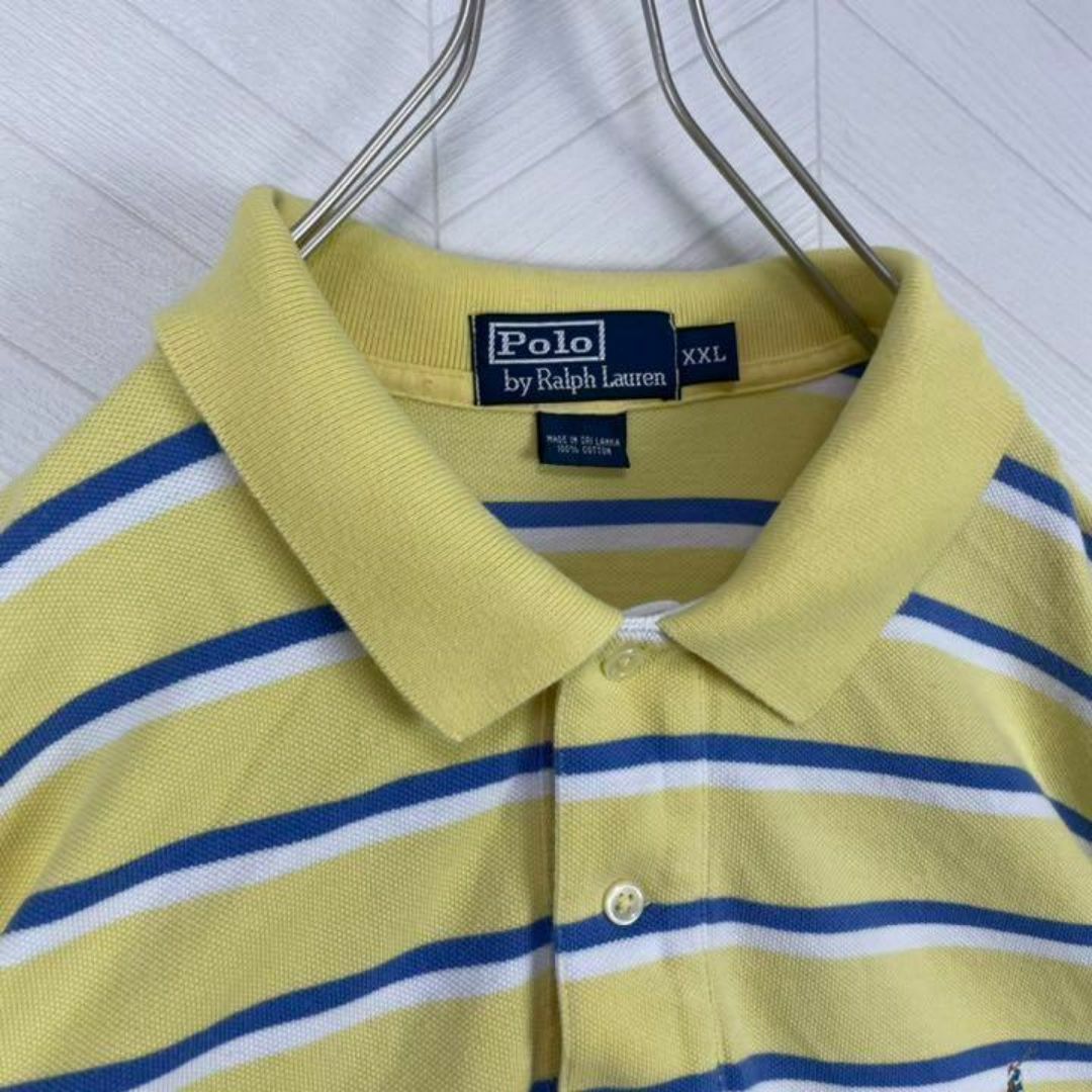 POLO RALPH LAUREN(ポロラルフローレン)のUSA古着90s ポロ ラルフローレン 半袖 ボーダー ポロシャツ ビックサイズ メンズのトップス(ポロシャツ)の商品写真