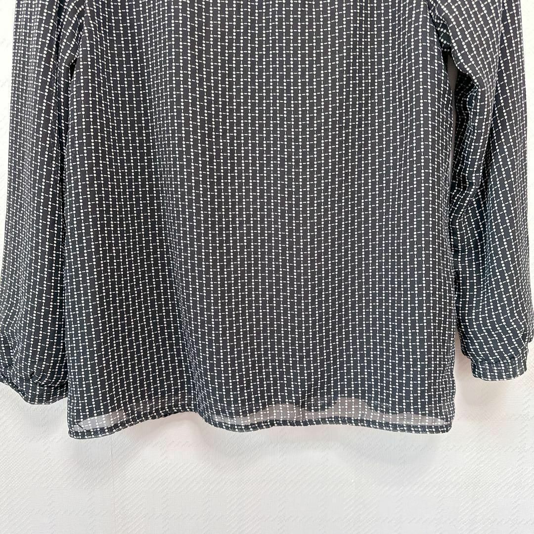 新品未使用タグ付⭐️総柄 ブラウス ５分丈 春服 ブラック 黒 Ｍ レディースのトップス(Tシャツ(長袖/七分))の商品写真
