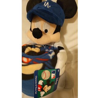 ディズニー(Disney)のドジャースMLB公式 ディズニーミッキーブランケット付き人形新品 大谷(キャラクターグッズ)