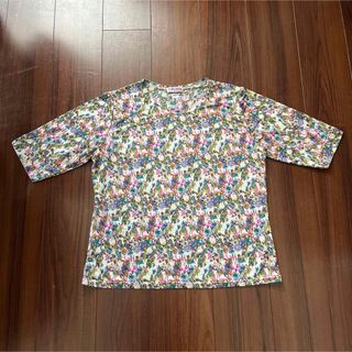 シニア　ミセス　婦人服　レディース 五分袖ブラウス　M〜L(Tシャツ(半袖/袖なし))