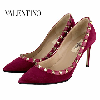 ヴァレンティノ(VALENTINO)のヴァレンティノ VALENTINO パンプス 靴 シューズ スエード パープル系 ロックスタッズ パーティーシューズ(ハイヒール/パンプス)