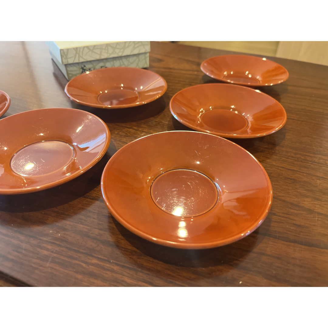 【新品】飛騨高山 春慶塗 漆器 外箱付 茶托  インテリア/住まい/日用品のキッチン/食器(食器)の商品写真