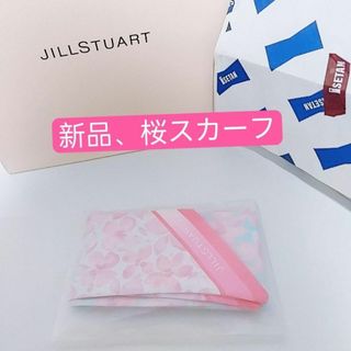 ジルスチュアート(JILLSTUART)の新品　ジルスチュアート　スカーフ　桜　ピンク　2024年3月(バンダナ/スカーフ)