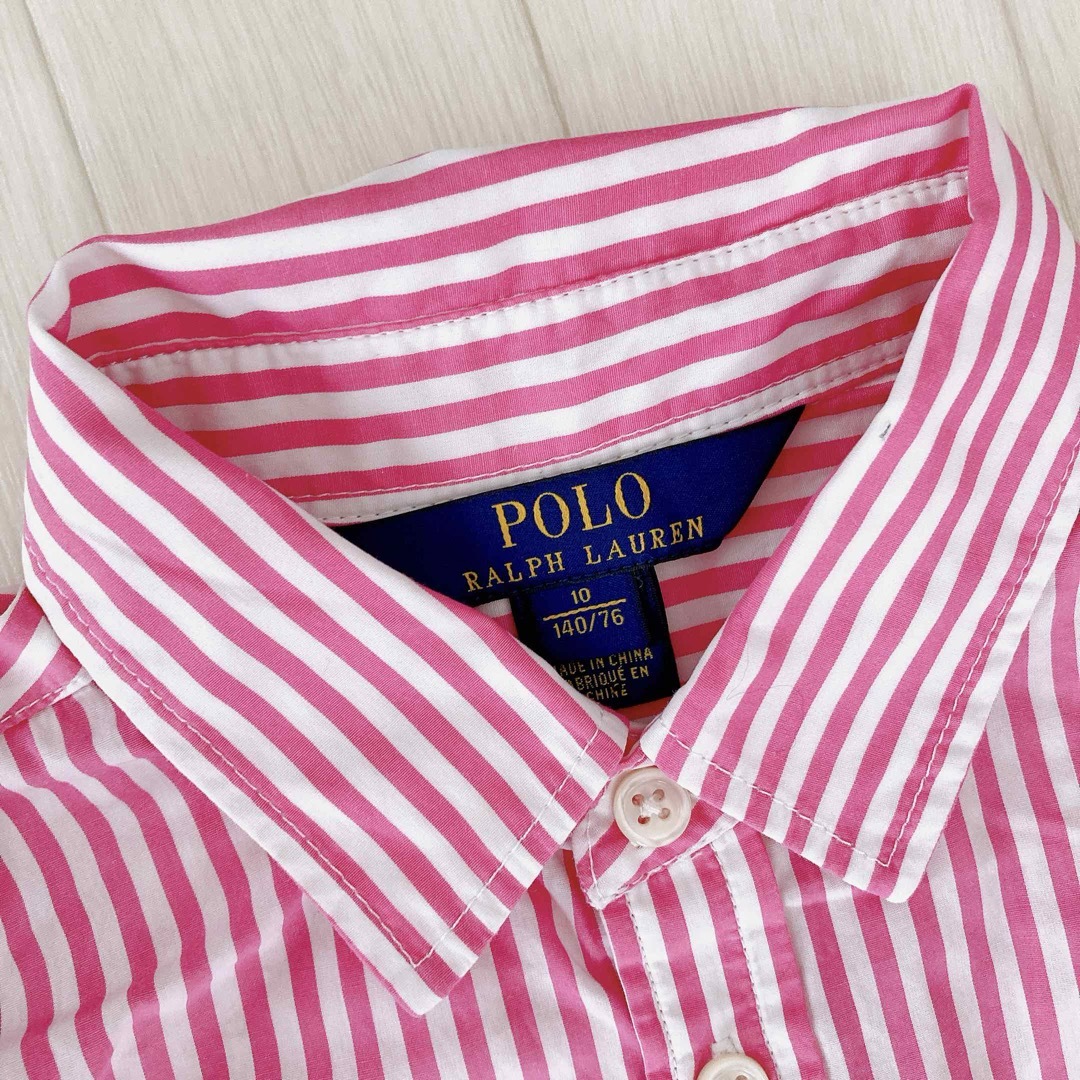 POLO RALPH LAUREN(ポロラルフローレン)のPOLO RALPH LAUREN ラルフローレン　シャツワンピ　140 キッズ/ベビー/マタニティのキッズ服女の子用(90cm~)(ワンピース)の商品写真