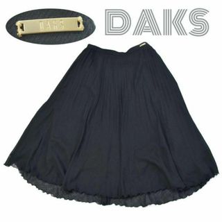 ダックス(DAKS)のダックス■美品　ロゴプレート付きカシミヤ混ロングプリーツスカート 　 ひざ下(ロングスカート)