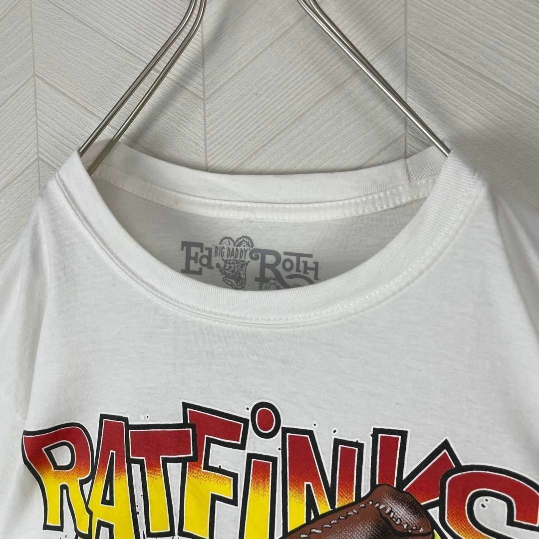 RATFINK ラットフィンク Tシャツ 半袖 キャラ ネズミ 両面プリント 白 メンズのトップス(Tシャツ/カットソー(半袖/袖なし))の商品写真