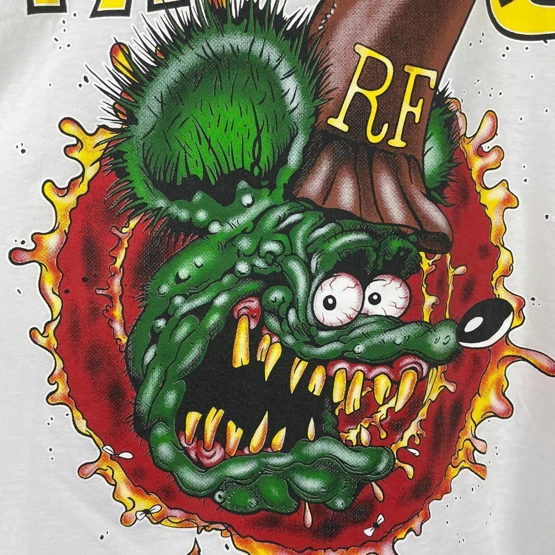 RATFINK ラットフィンク Tシャツ 半袖 キャラ ネズミ 両面プリント 白 メンズのトップス(Tシャツ/カットソー(半袖/袖なし))の商品写真