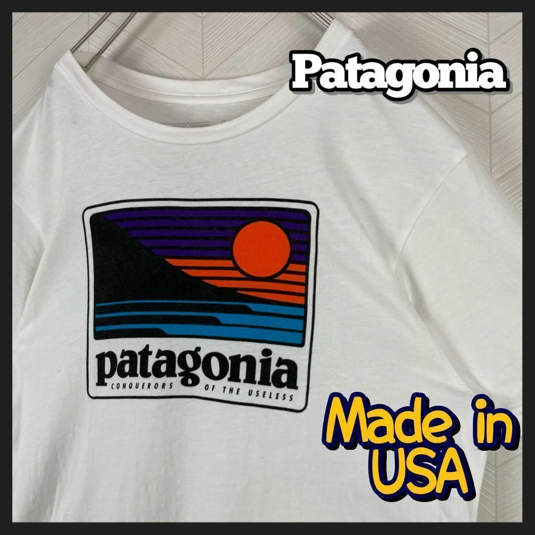 超激レア USA製 Patagonia Tシャツ レトロ オールド メンズ 白 メンズのトップス(Tシャツ/カットソー(半袖/袖なし))の商品写真