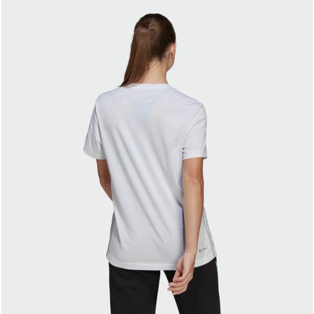 adidas(アディダス)の新品 XL ★ adidas アディダス 半袖 Tシャツ ホワイト 3ストライプ レディースのトップス(Tシャツ(半袖/袖なし))の商品写真