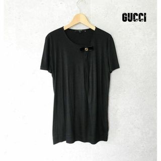 Gucci - 美品 GUCCI インターロッキング とろみ 光沢 半袖 Tシャツ カットソー