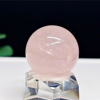 ローズクォーツ　丸玉　置物　スフィア　紅水晶　天然石　【美品】123(置物)