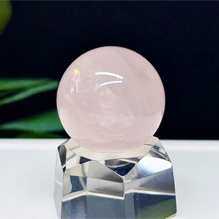 ローズクォーツ　丸玉　置物　スフィア　紅水晶　天然石　【美品】124(置物)