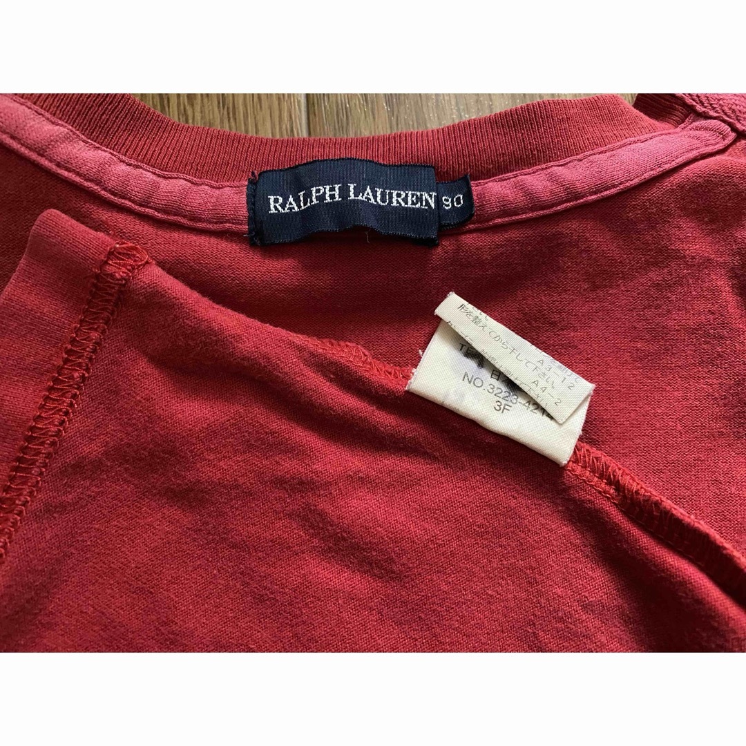 Ralph Lauren(ラルフローレン)の赤ラルフローレンベアーTシャツ紺パンツポニー刺繍ネイビー上下2枚セット90 キッズ/ベビー/マタニティのキッズ服男の子用(90cm~)(Tシャツ/カットソー)の商品写真