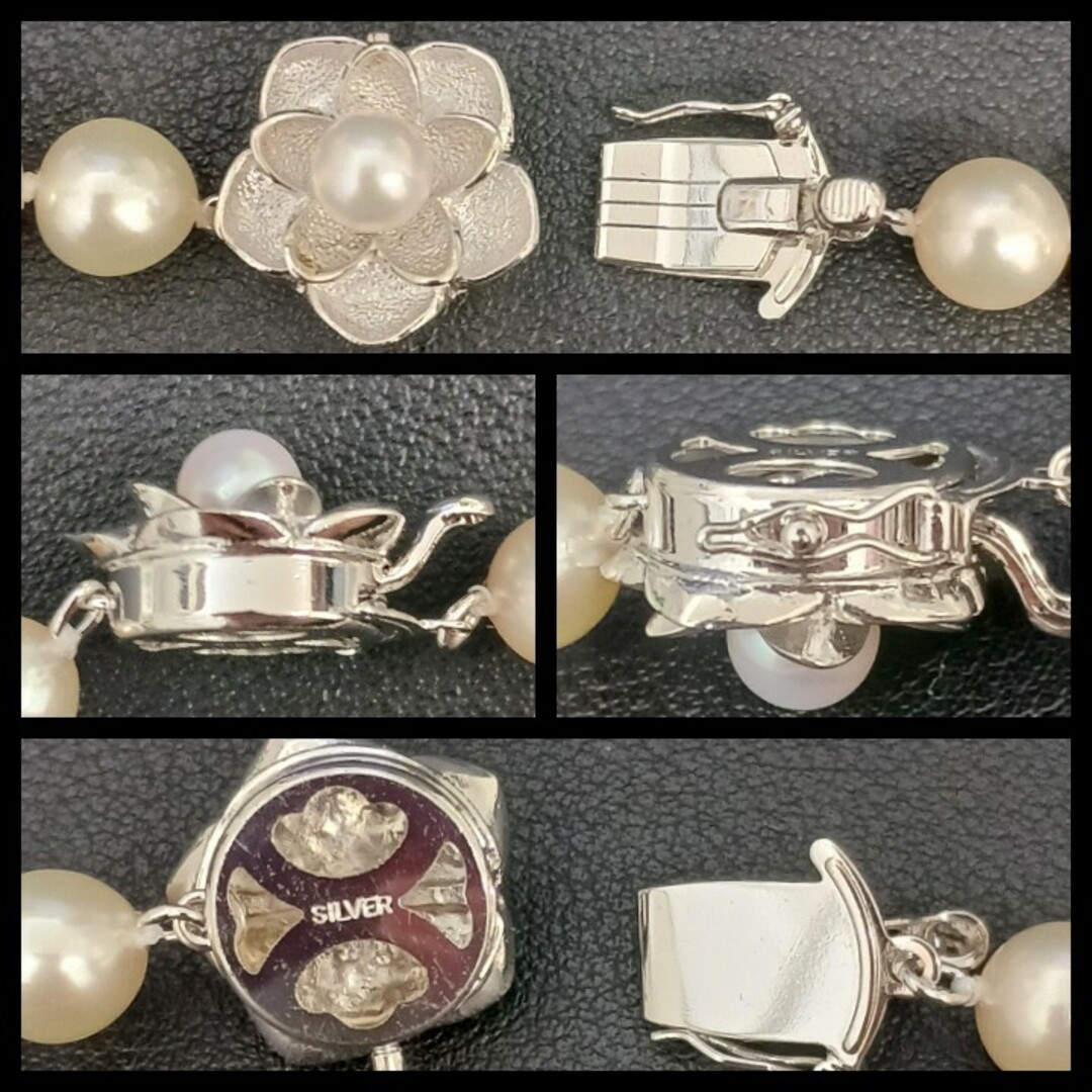 (C041501)あこや真珠 SILVER ネックレス イヤリング ブレスレット レディースのアクセサリー(ネックレス)の商品写真
