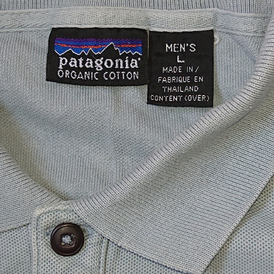 patagonia(パタゴニア)の【パタゴニア】鹿の子編み 半袖ポロシャツ／刺繍ロゴ／有機綿／men's Ｌ メンズのトップス(ポロシャツ)の商品写真