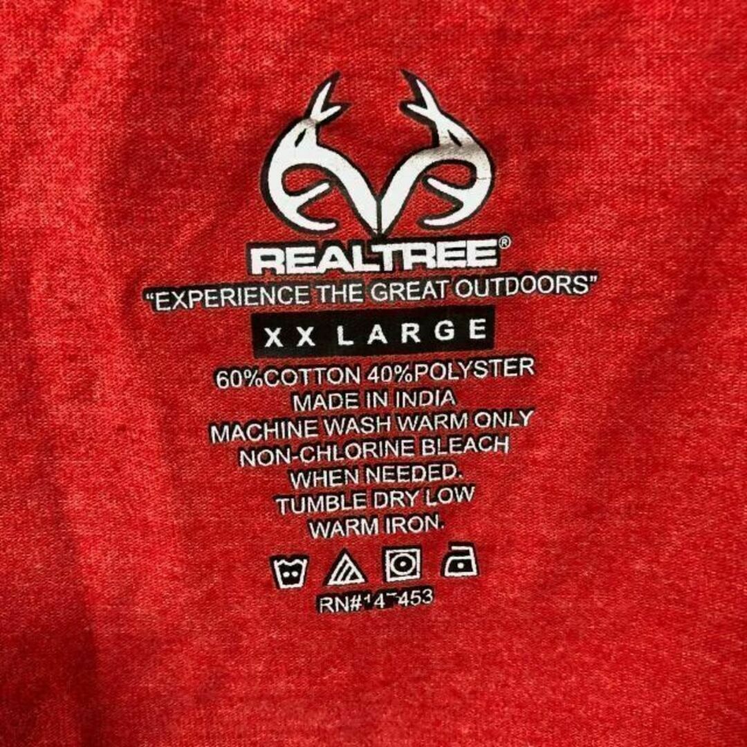 f20 US古着　REALTREE　半袖Tシャツ　フロントロゴ　アメリカ国旗 メンズのトップス(Tシャツ/カットソー(半袖/袖なし))の商品写真