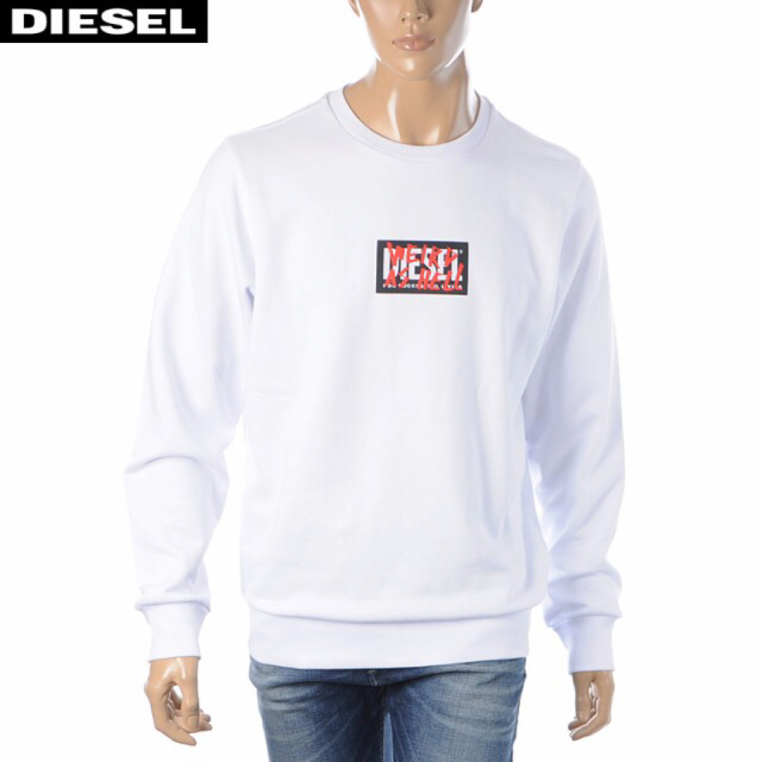 DIESEL(ディーゼル)のDIESEL スウェット L A00454-0BAZC トレーナー　ホワイト メンズのトップス(スウェット)の商品写真