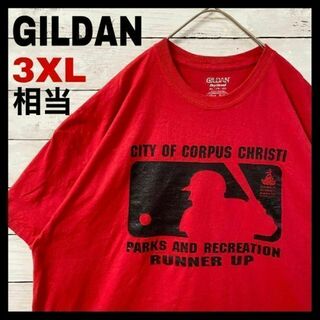 ギルタン(GILDAN)のh90 US古着　半袖Tシャツ　パークス・アンド・レクリエーション　バット　男(Tシャツ/カットソー(半袖/袖なし))