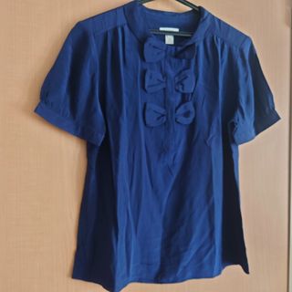 ジェイクルー(J.Crew)の上品J.CREWシルク100%上質シャツブラウス6サイズ約Ｌサイズ約9〜11号位(Tシャツ(半袖/袖なし))