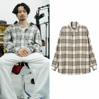 オーラリー(AURALEE)の常田着 AURALEE SUPER LIGHT CHECK SHIRTS 4(シャツ)