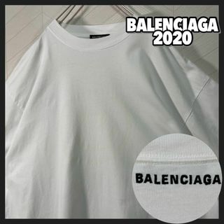 バレンシアガ(Balenciaga)の美品 BALENCIAGA Tシャツ スマイル バックロゴ オーバーサイズ 白(Tシャツ/カットソー(半袖/袖なし))