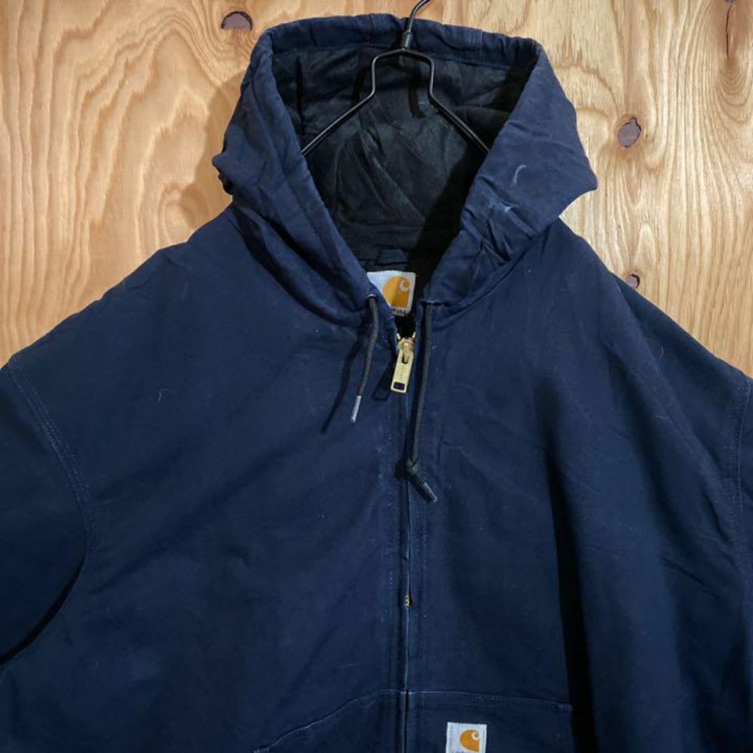 carhartt(カーハート)のダック パーカー カーハート USA古着 紺 アクティブ ジャケット ネイビー メンズのトップス(パーカー)の商品写真