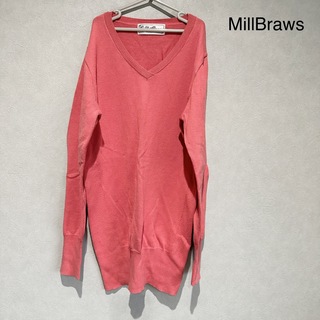 フェリシモ(FELISSIMO)のMillBraws フェリシモ　ニット　セーター　未使用品　サーモンピンク(ニット/セーター)