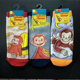 🐵おさるのジョージのソックス、３足セット。【新品】(ソックス)