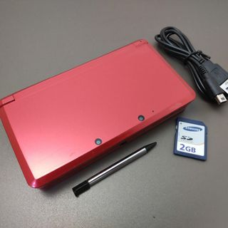 ニンテンドー3DS(ニンテンドー3DS)の安心の整備済み！◆任天堂3DS 中古本体◆メタリックレッド◆08(携帯用ゲーム機本体)