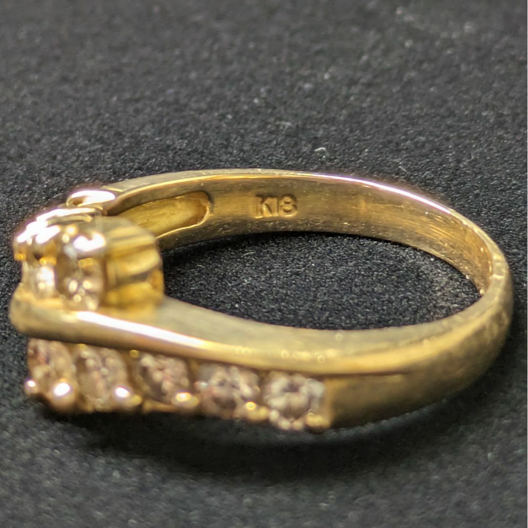 863 ダイヤリングK18YGイエローゴールドD1.0ct12号 レディースのアクセサリー(リング(指輪))の商品写真