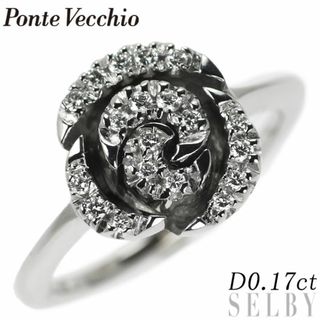 PonteVecchio - ポンテヴェキオ K18WG ダイヤモンド リング 0.17ct フラワー