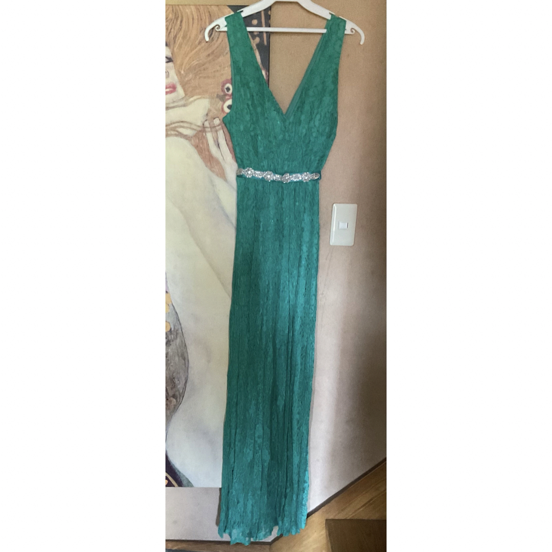 TADASHI SHOJI(タダシショウジ)の新品 USAロングドレス  VF GREEN  S レディースのワンピース(ロングワンピース/マキシワンピース)の商品写真