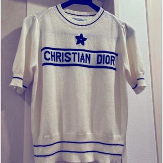 クリスチャンディオール(Christian Dior)のディオール　ニットショートスリーブセーターサイズ38(カットソー(半袖/袖なし))