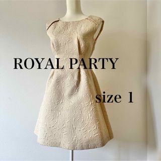 ROYAL PARTY ロイヤルパーティー ノースリーブ膝丈ワンピース ベージュ