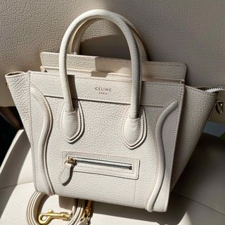 セリーヌ(celine)のCELINE ラゲージ　ナノショッパー　アイボリー系　ショルダー　ハンドバッグ(ショルダーバッグ)