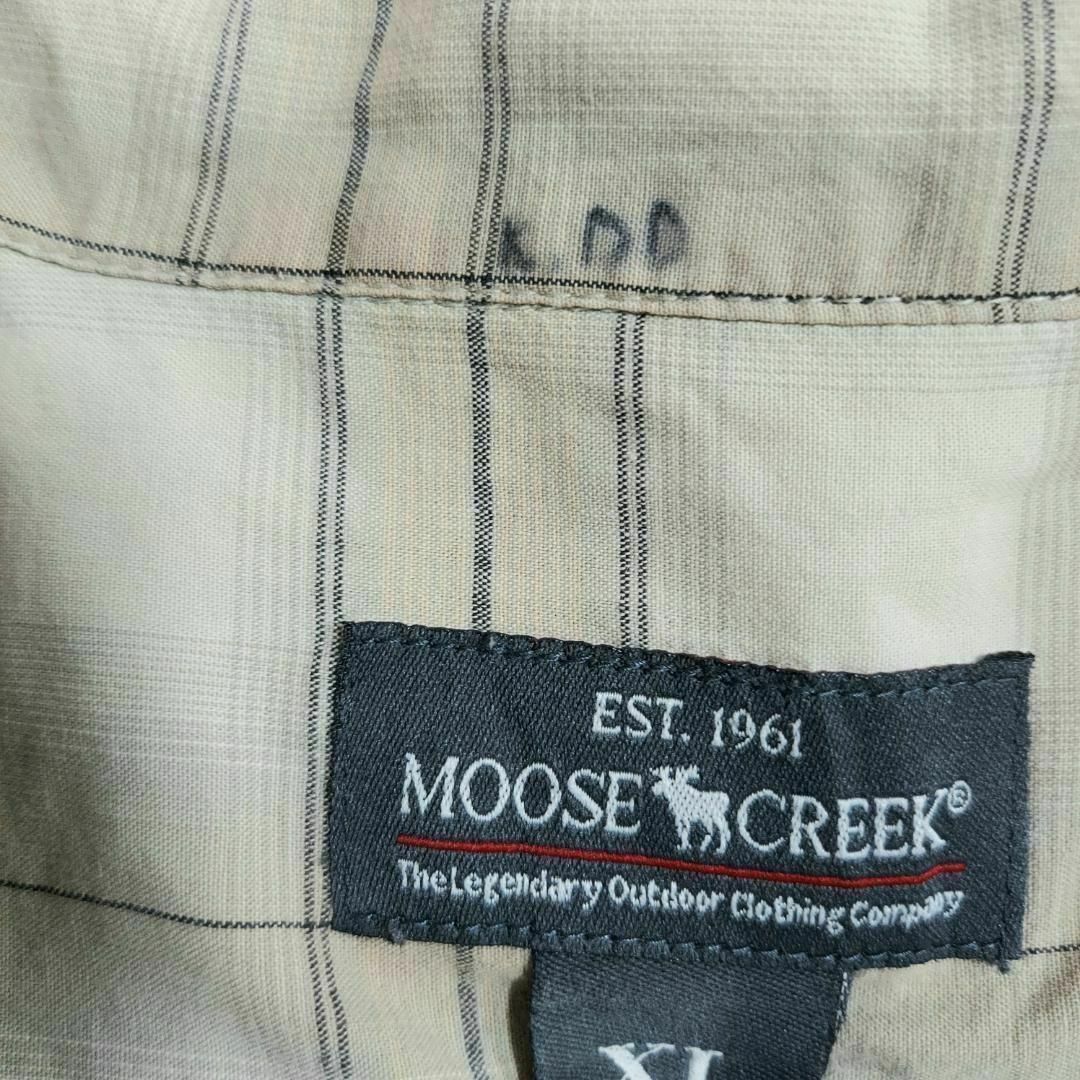 q29 US古着 MOOSE CREEK 半袖シャツ チェック柄 ヘラジカ 刺繍 メンズのトップス(Tシャツ/カットソー(半袖/袖なし))の商品写真