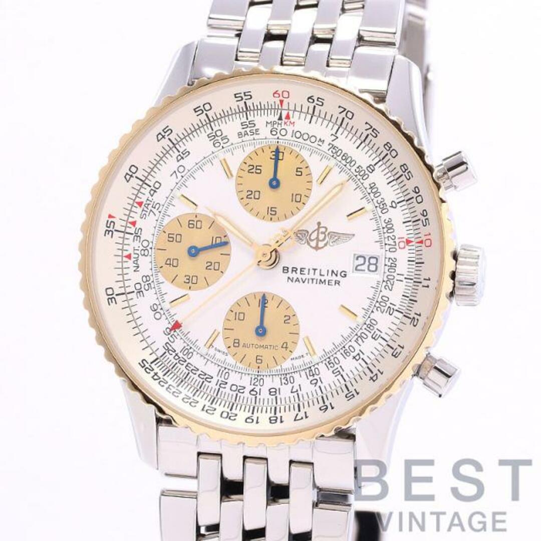 BREITLING(ブライトリング)の【OH済】 ブライトリング 【BREITLING】 オールド ナビタイマー2 D1332212/G501/423A (D142G01NP) メンズ シルバー K18イエローゴールド/ステンレススティール 腕時計 時計 OLD NAVITIMER II SILVER K18YG/SS コンビ【中古】  メンズの時計(腕時計(アナログ))の商品写真