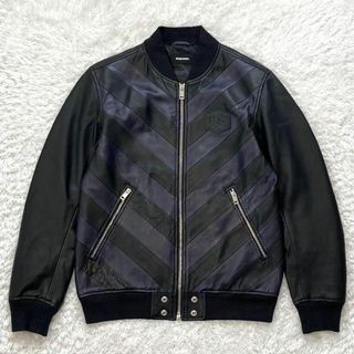 ディーゼル(DIESEL)の現行　極美品］ディーゼル　L-OLEG シープスキン　レザージャケット　ブルゾン(ブルゾン)