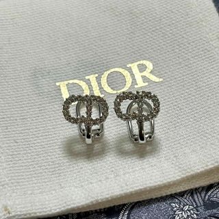 ［美品］DIOR Clair D Lune ラインストーン　イヤリング　シルバー