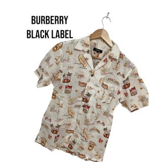 BURBERRY BLACK LABEL - 【希少】バーバリーブラックレーベル　アロハシャツ　派手柄　M ベージュ